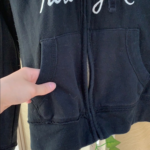 Aeropostale Black Sweatshirt, Black Front Zip Hoodie, Athleisure, Sportswear - Picture 5 of 9